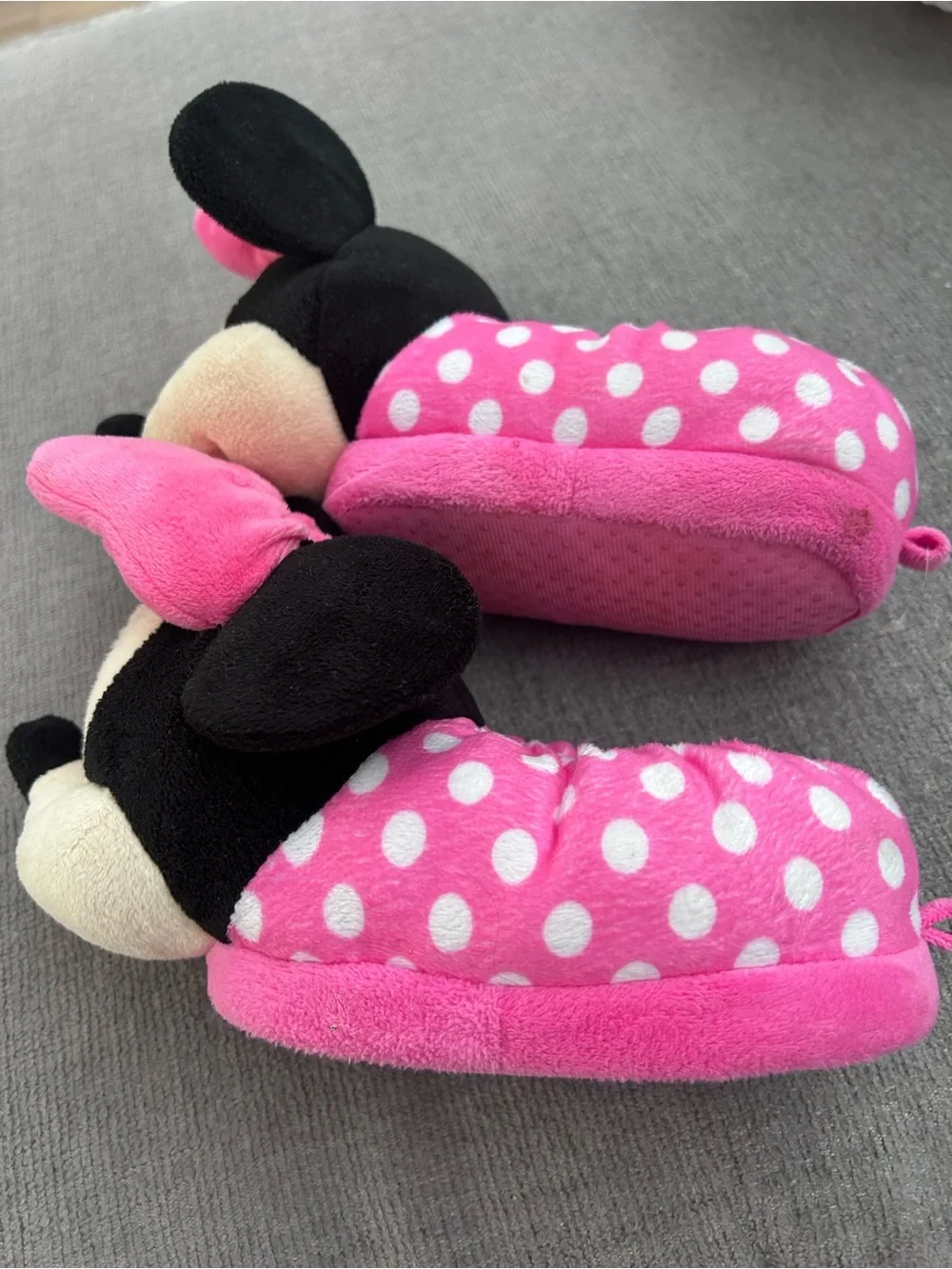 Disney Pink Polka Dot Plush Character Slippers